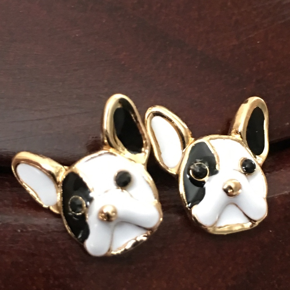Cute enamel dog 🐶 face earrings